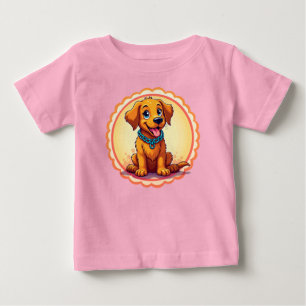 Niedlicher Cartoon-Welpe mit blauem Collar Baby T-shirt