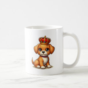 Niedlicher Cartoon Welpe tragen eine Krone! Kaffeetasse