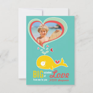 Niedlicher Cartoon Whale  Foto Valentine Karte