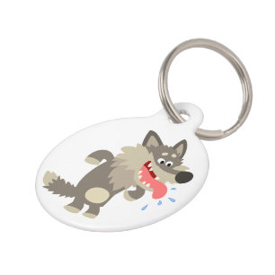 Niedlicher Cartoon Wolf Dog Tag Tiernamensmarke