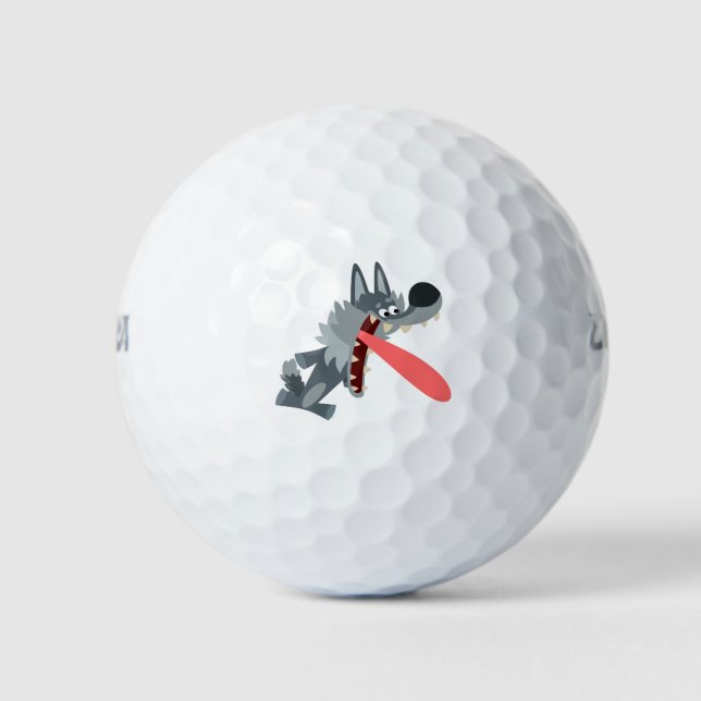 Niedlicher Cartoon Wolf Golf Ball (Vorderseite)
