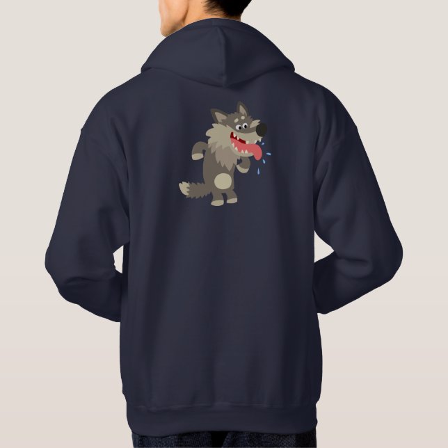 Niedlicher Cartoon Wolf Hoodie (Rückseite)
