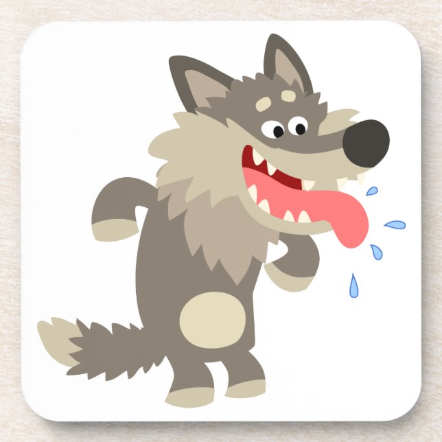 Niedlicher Cartoon Wolf Untersetzer Set (Vorderseite)