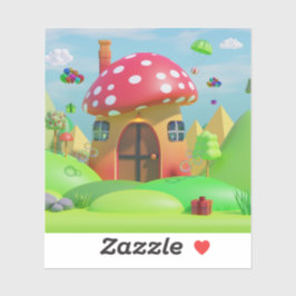 Niedlicher Cartoon Wonderland: Sonderschnitt Vinyl Aufkleber