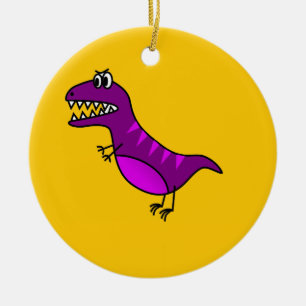 Niedlicher Cartoon wütend lila Dinosaurier Keramik Ornament