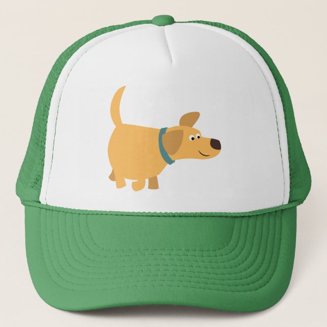 Niedlicher Cartoon Yellow Labrador Hat Truckerkappe (Vorderseite)