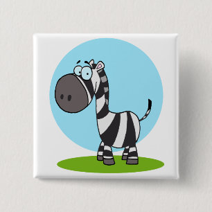 niedlicher Cartoon Zebra Button