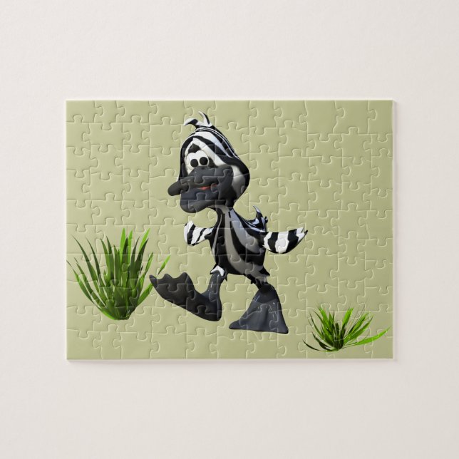 Niedlicher Cartoon Zebra Duck Puzzle (Horizontal)