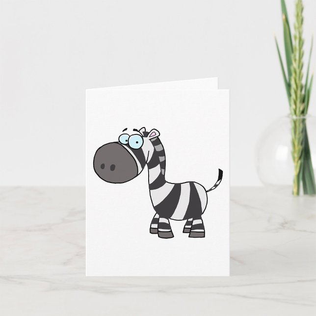 Niedlicher Cartoon Zebra Funny Animal Character Karte (Von Creator hochgeladen)