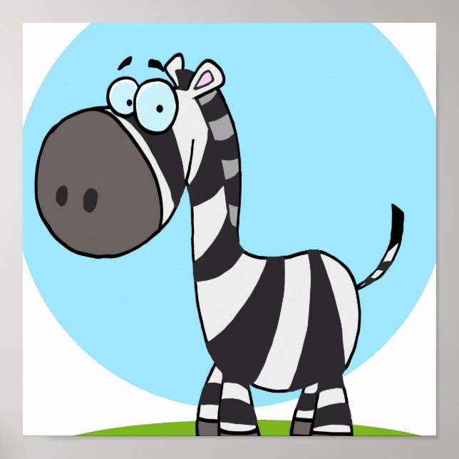 niedlicher Cartoon Zebra Poster (Vorne)