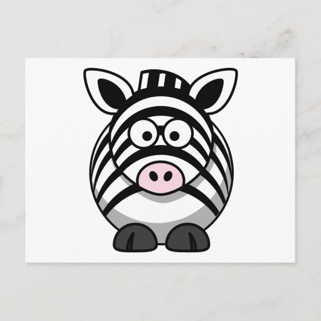 Niedlicher Cartoon Zebra Postkarte (Vorderseite)