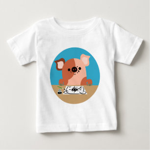 Niedlicher Cartoon Zeichnend Piglet Baby T - Shirt