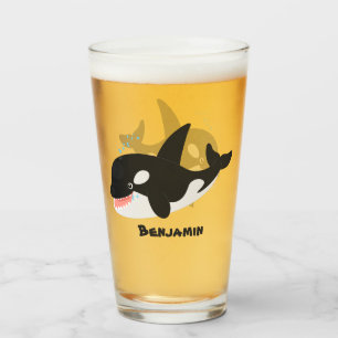 Niedlicher Cartoon zur Illustration von Wal Glas