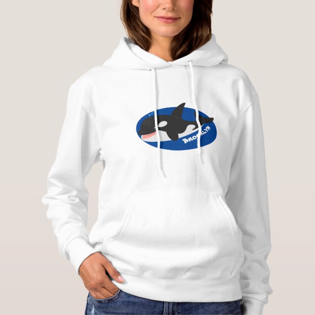 Niedlicher Cartoon zur Illustration von Wal Hoodie (Vorderseite)