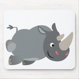 Niedlicher CartoonaufladenRhino Mousepad