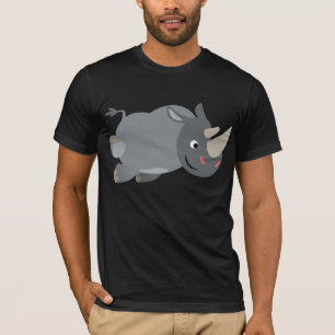 Niedlicher Cartoonaufladenrhino-T - Shirt