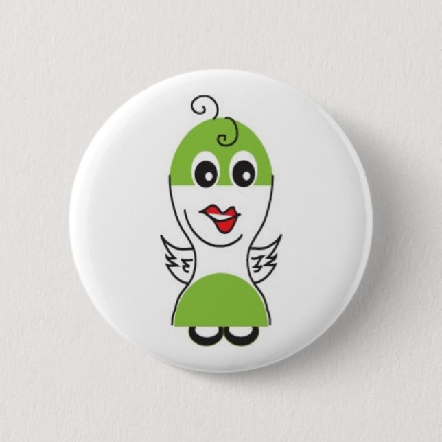 Niedlicher Cartoonbirdie-Knopf Button (Vorderseite)