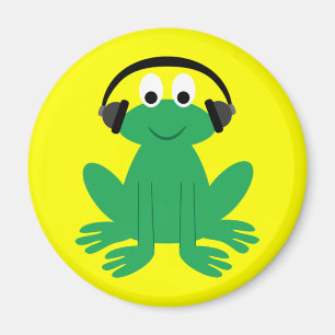 Niedlicher Cartoonfrosch mit Kopfhörermagneten Magnet