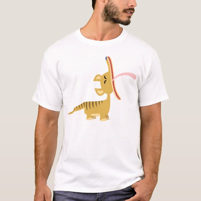 Niedlicher Cartoongähnender Thylacine-KinderT - T-Shirt (Vorderseite)