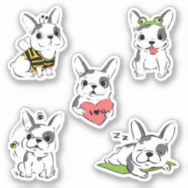 Niedlicher Cartoonic French Bulldog Aufkleber