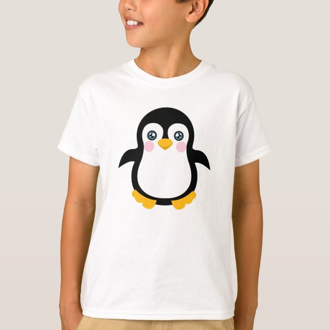 Niedlicher Cartoonpenguin-Entwurf T-Shirt (Vorderseite)