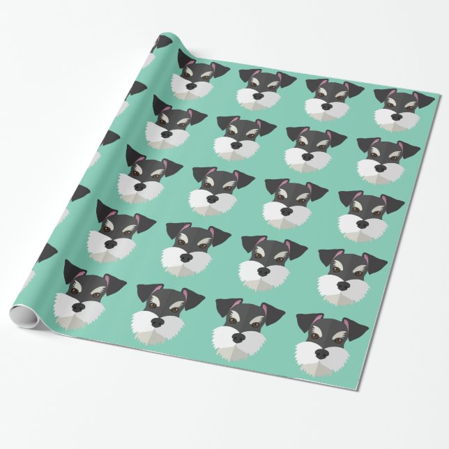 Niedlicher CartoonSchnauzer! Geschenkpapier (Ungerollt)