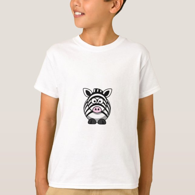 Niedlicher CartoonZebra Clipart T-Shirt (Vorderseite)