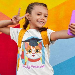 Niedlicher Cat Abschluss Geschenke für Kindergarte T-Shirt