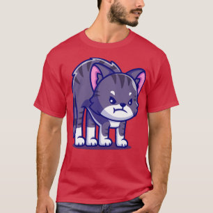 Niedlicher Cat Angry Cartoon T-Shirt