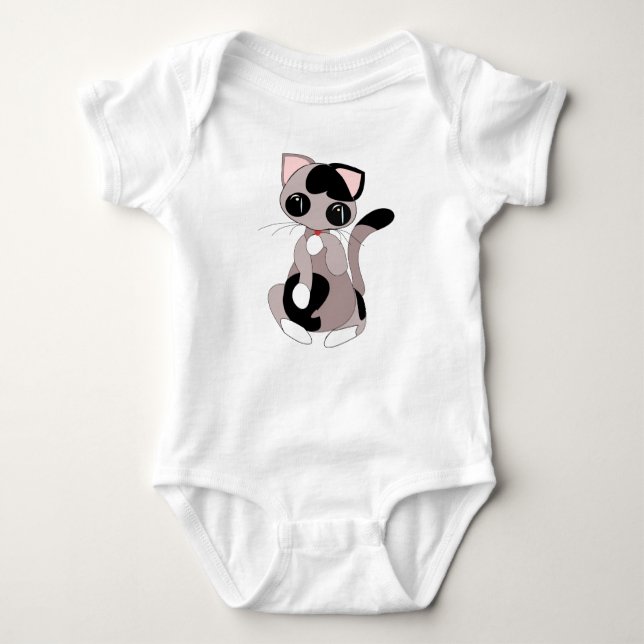 Niedlicher Cat Baby Bodysuit Baby Strampler (Vorderseite)
