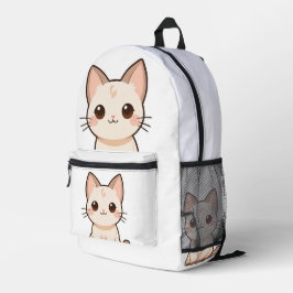 Niedlicher Cat Design-Backpack - Stilvoll und funk Bedruckter Rucksack