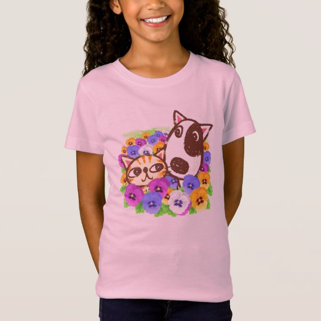 Niedlicher Cat & Dog-T - Shirt (Vorderseite)