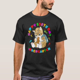 Niedlicher Cat Happy 100th Day of School for Kinde T-Shirt