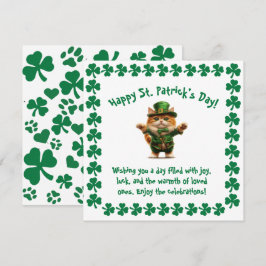Niedlicher Cat Leprechaun St. Patrick's Day Feiertagskarte