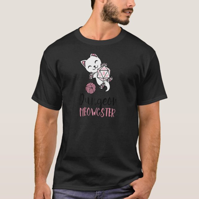 Niedlicher Cat Lover Dungeon Meowster Nerdy Gamer  T-Shirt (Vorderseite)