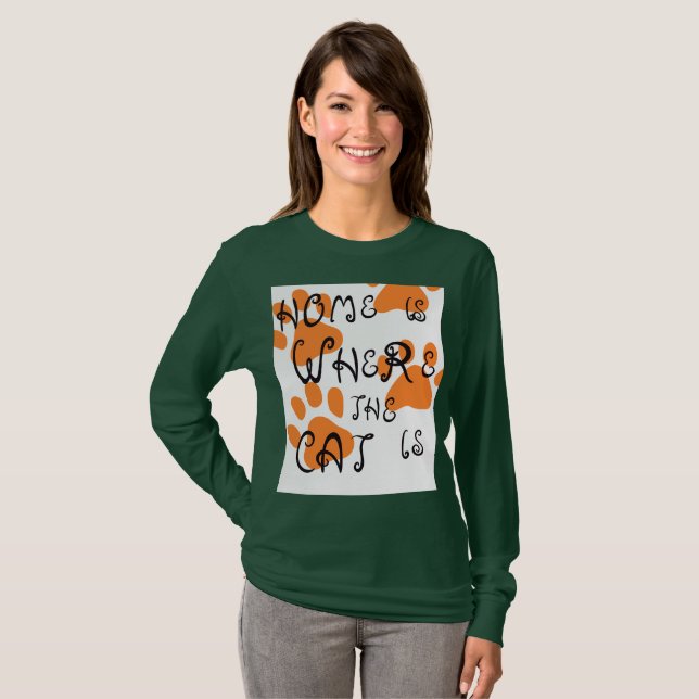 Niedlicher Cat Lover T - Shirt - Feline Inspiriert (Vorne ganz)