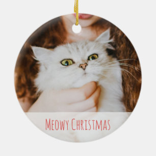 Niedlicher Cat Lover Winter Meowa Weihnachten Keramik Ornament