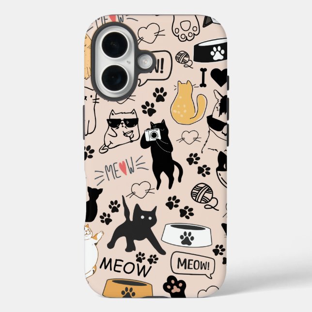 Niedlicher Cat Lovers Musterbeispiel Case-Mate iPhone Hülle (Rückseite)