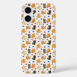 Niedlicher Cat Pattern TelefonCase iPhone 16 Hülle