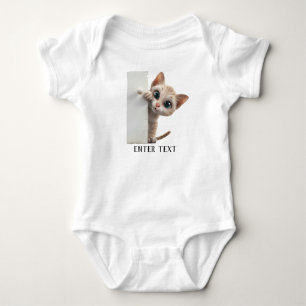 Niedlicher Cat Peeking Baby Bodysuit mit benutzerd Strampler