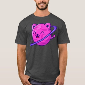 Niedlicher Cat Planet Cartoon1 T-Shirt