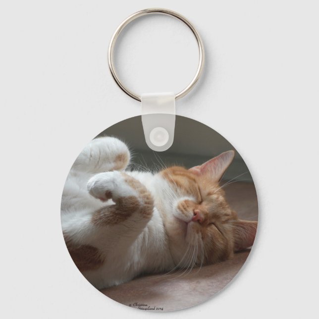 Niedlicher Cat schlafend Schlüsselanhänger (Vorderseite)
