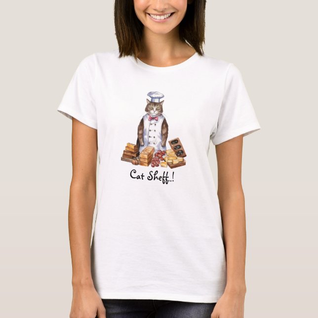 Niedlicher Cat Sheff T - Shirt (Vorderseite)