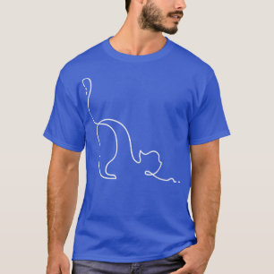 Niedlicher Cat Stretch Schöne Linie Grafikdesign T-Shirt