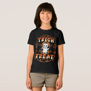 Niedlicher Cat Trick oder Treat Halloween Tri-Blend Shirt