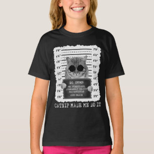 Niedlicher Catnip ließ mich das Cat Mugshot Girl m T-Shirt