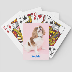Niedlicher Cavalier Spaniel Hund oder Ihr Foto, Bl Spielkarten