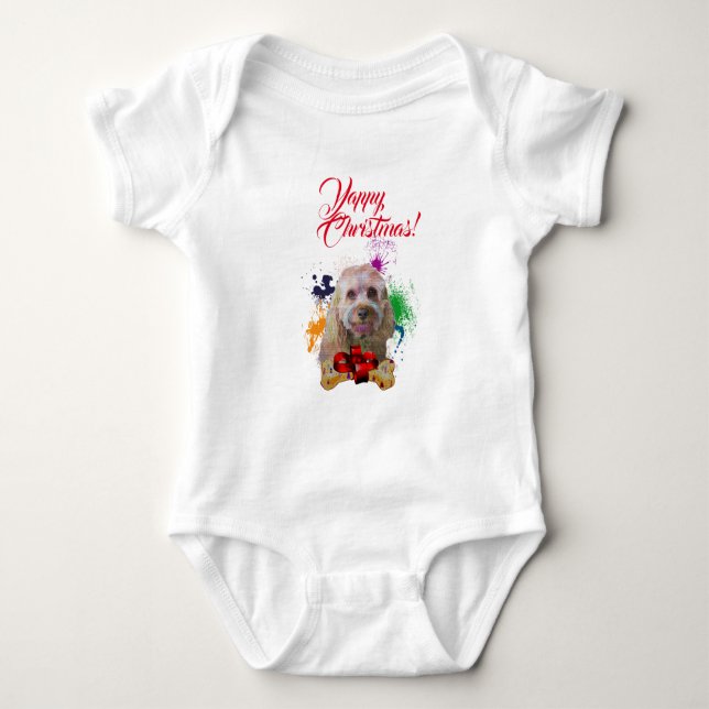 Niedlicher Cavapoo Dog Yappy Weihnachten Baby Strampler (Vorderseite)