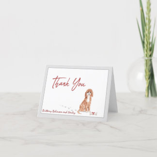 Niedlicher Cavapoo Haustier Hund personalisieren K Dankeskarte