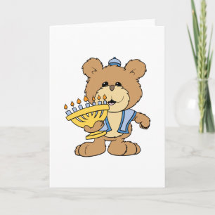 niedlicher Chanukah hanukah Menorah Teddybär Feiertagskarte